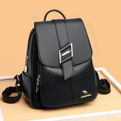 Women's Leather Backpack Purse Shoulder Bag Large Capacity Daypack