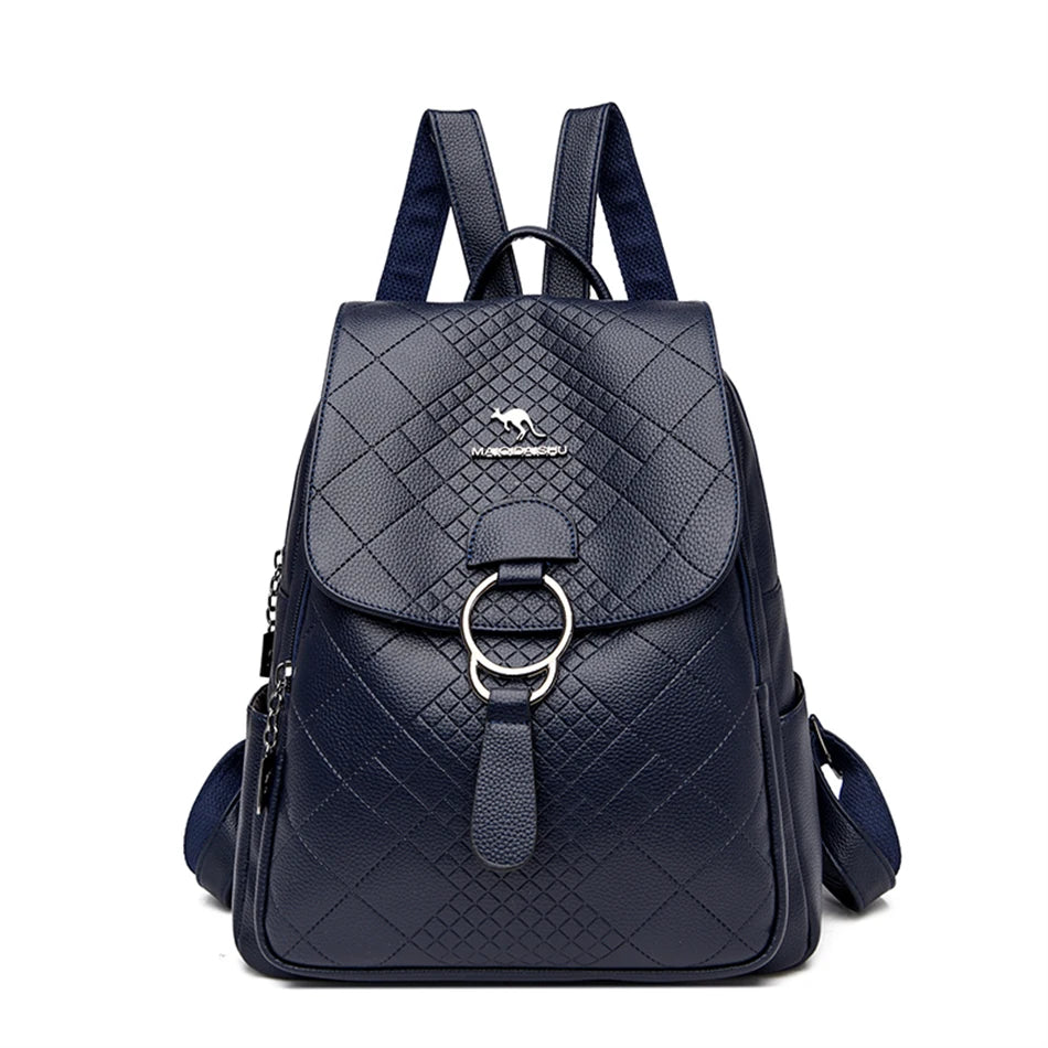 Leather Backpack Purse for Women Large Capacity School Bag