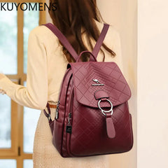 Leather Backpack Purse for Women Large Capacity School Bag