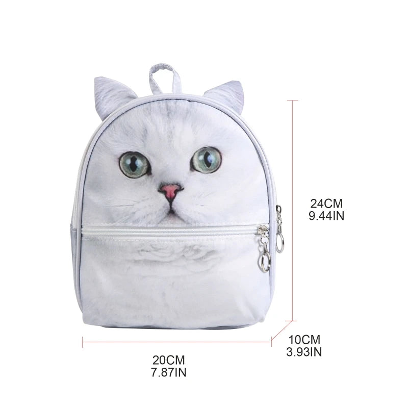 Lightweight 3D Animal Print Schoolbag for Daily Wear