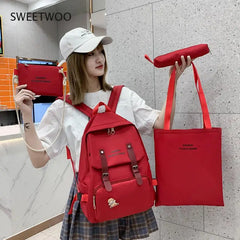 Waterproof Nylon Shoulder Bag Female Bagpack Large School Backpack