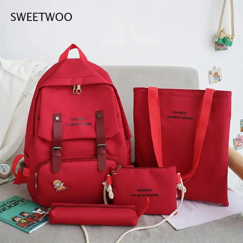 Waterproof Nylon Shoulder Bag Female Bagpack Large School Backpack