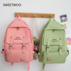 Waterproof Nylon Shoulder Bag Female Bagpack Large School Backpack