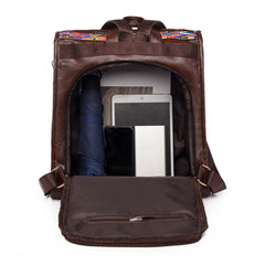 Teenage Retro PU College School Backpack Casual Rucksack
