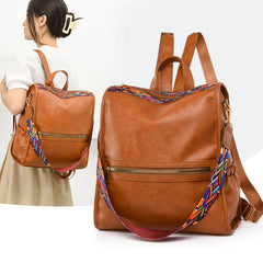 Teenage Retro PU College School Backpack Casual Rucksack