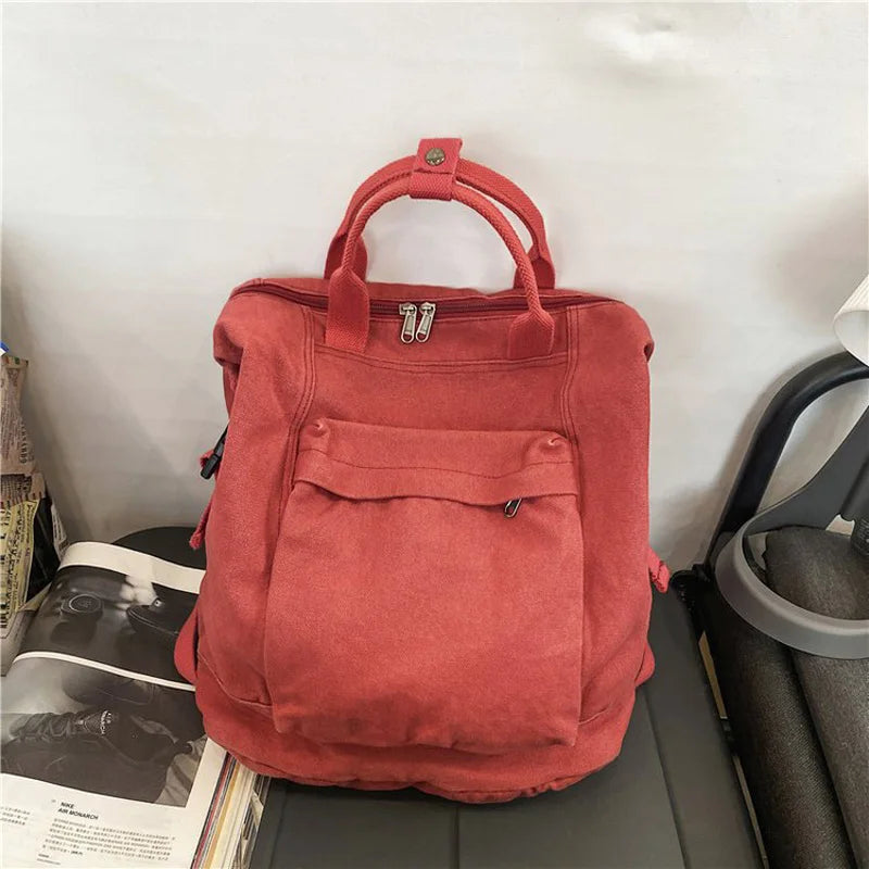 Large Capacity Canvas School Bag Rucksack Teenage Girl Shoulder Travel Backpack