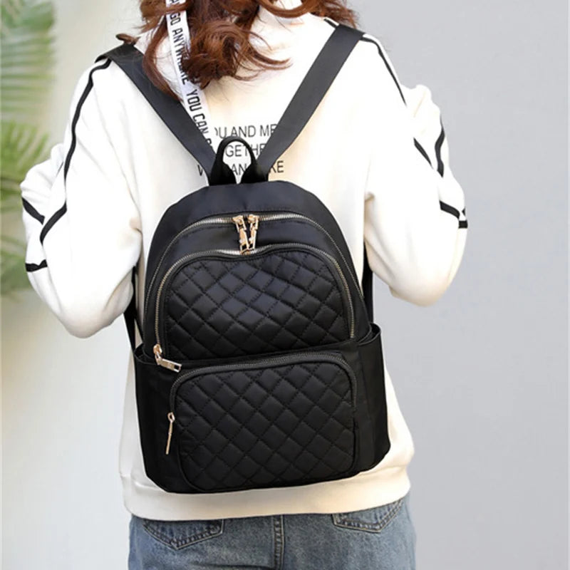 Women's Casual Waterproof Nylon Backpack Shoulder Bag