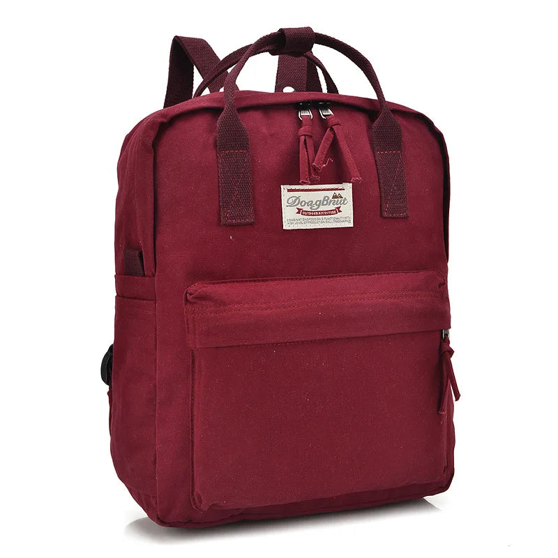 Women Oxford Casual Solid Students Preppy Backpack
