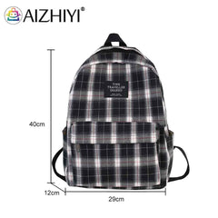 Vintage Plaid Canvas Back Pack for Students