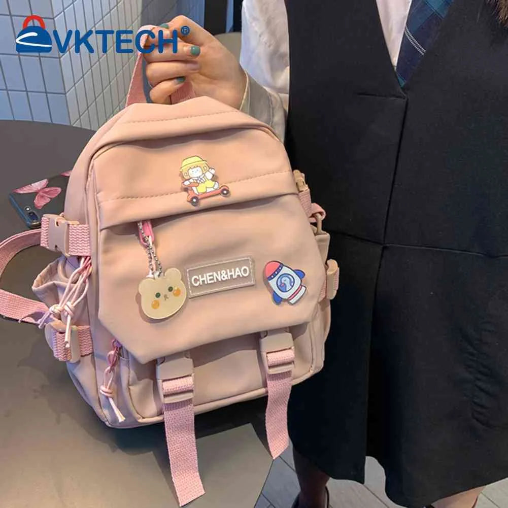 Nylon Women Backpack Student School Bag Unisex