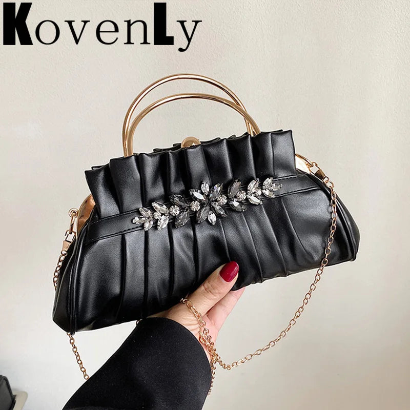Women Evening Handbag Metal Chain Messenger Shoulder Bag
