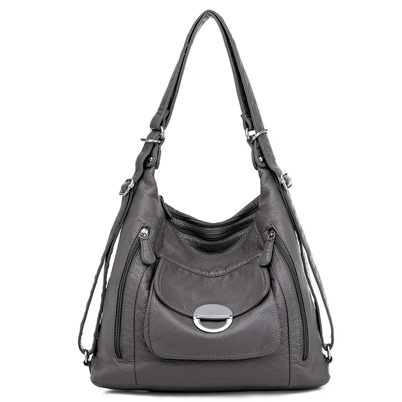 Women's Large Capacity Shoulder Bag Soft Pu Leather Crossbody Bag