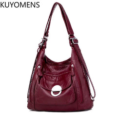 Women's Large Capacity Shoulder Bag Soft Pu Leather Crossbody Bag