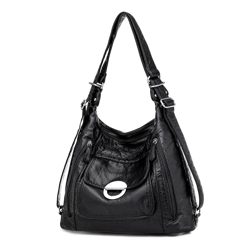 Women's Large Capacity Shoulder Bag Soft Pu Leather Crossbody Bag
