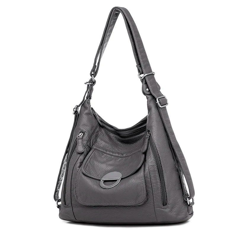 Women's Large Capacity Shoulder Bag Soft Pu Leather Crossbody Bag