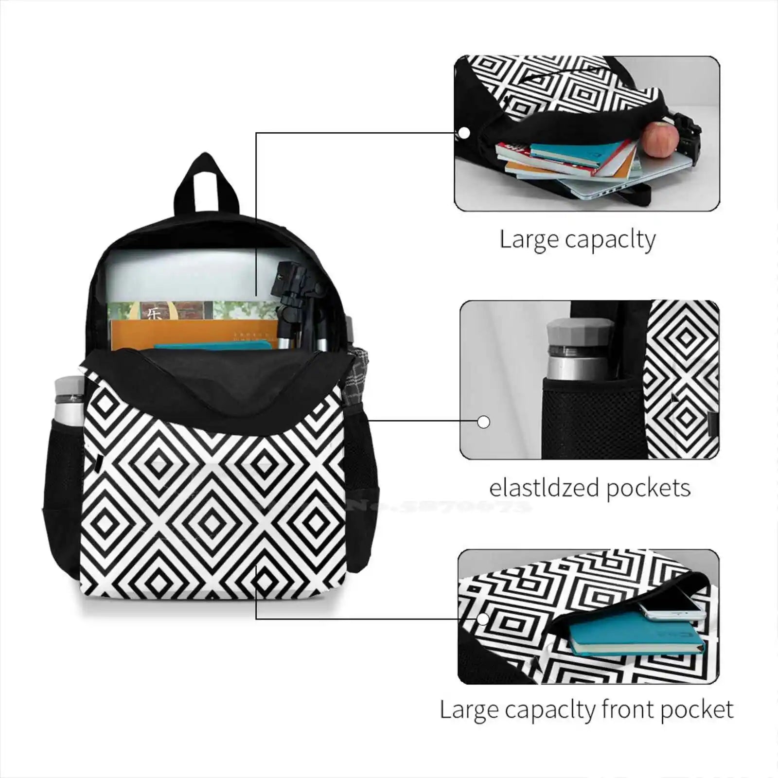 Geometric City Backpack Abstract Art