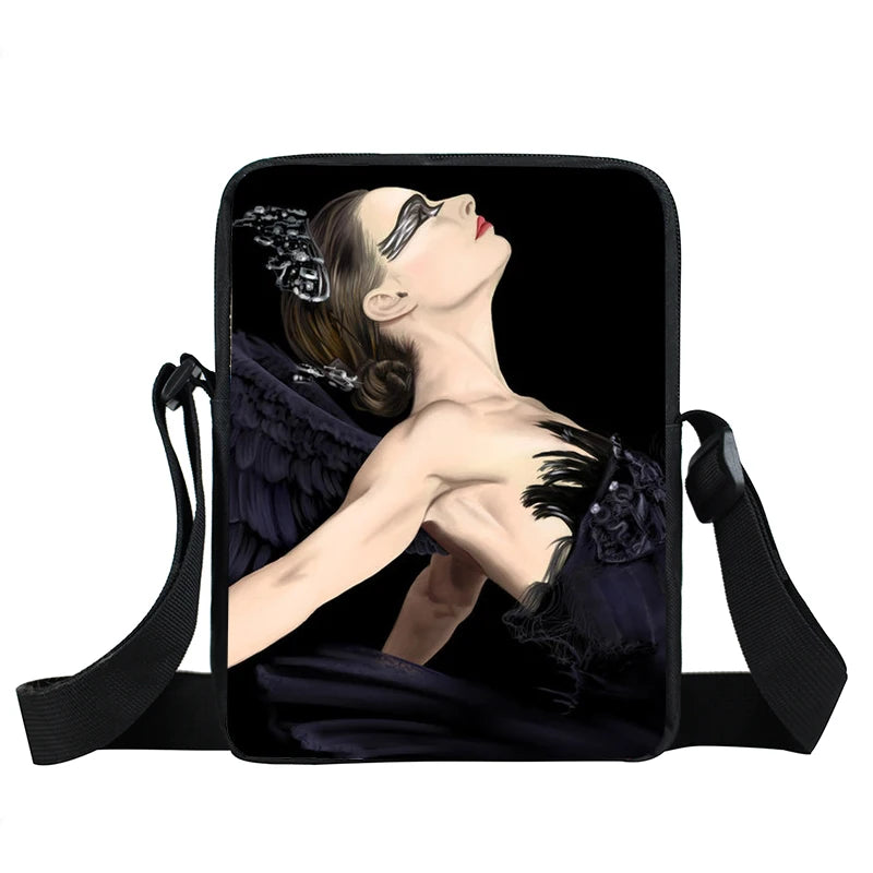 Ballet Print Cross Bag Women Handbag Female Tote Canvas Bookbags