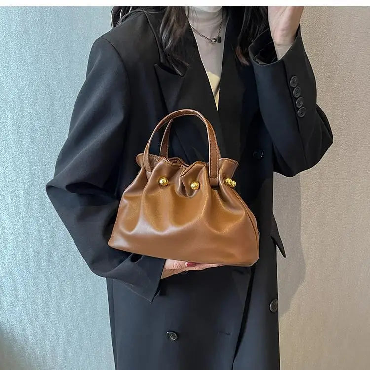 Vintage Beads Pleated Crossbody Handbags for Women
