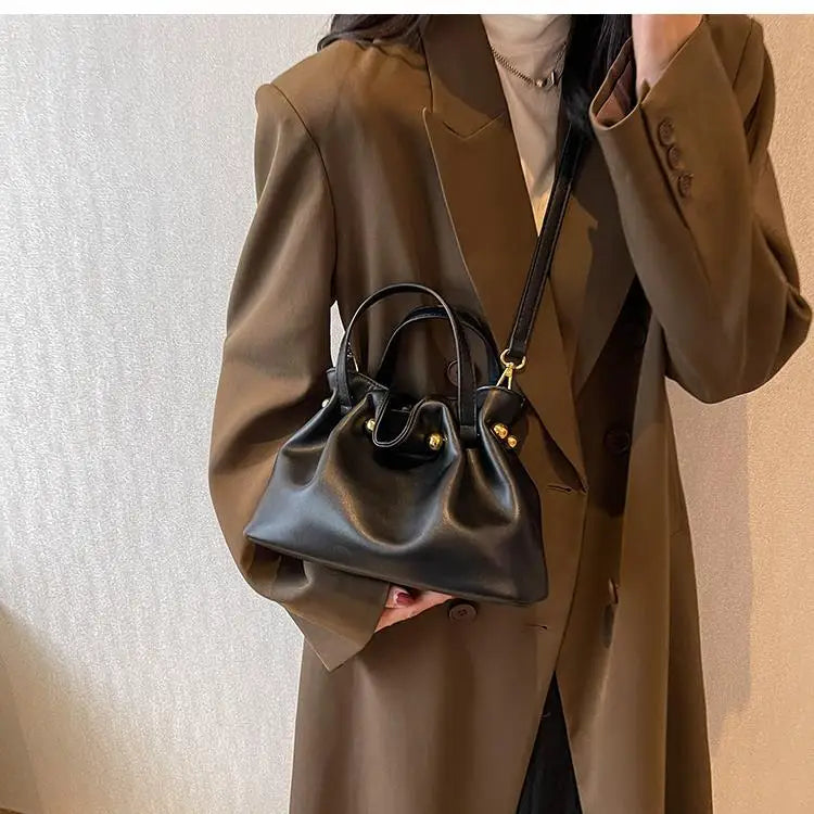 Vintage Beads Pleated Crossbody Handbags for Women
