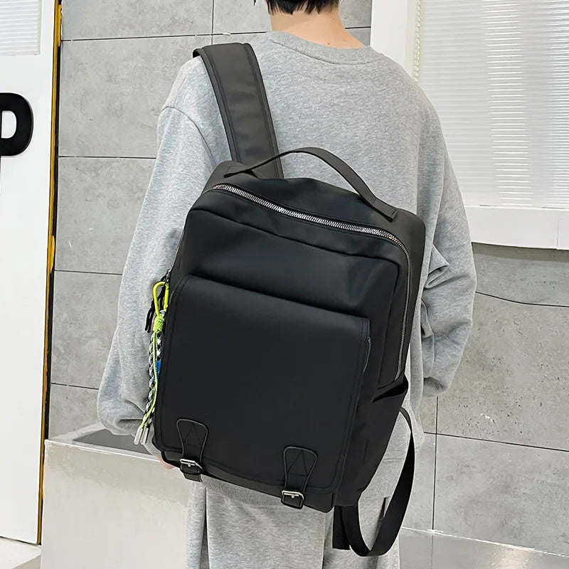 Grey Laptop Backpack Waterproof Oxford Travel Bag