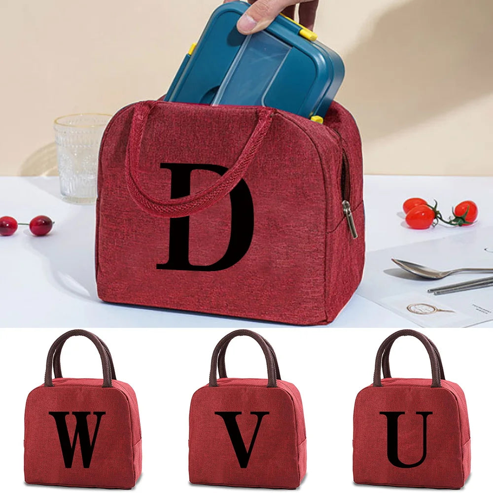 Canvas Picnic Box Handbag Insulated Lunch Bag