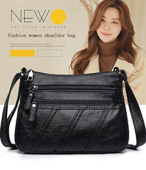 Soft Leather Shoulder Bag Small Messenger Bag for Girls