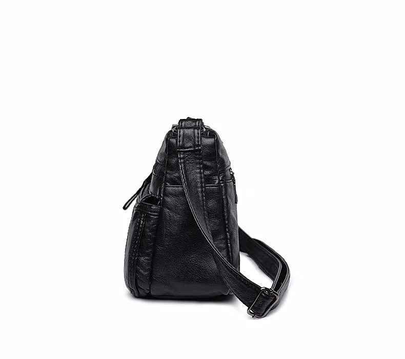Soft Leather Shoulder Bag Small Messenger Bag for Girls
