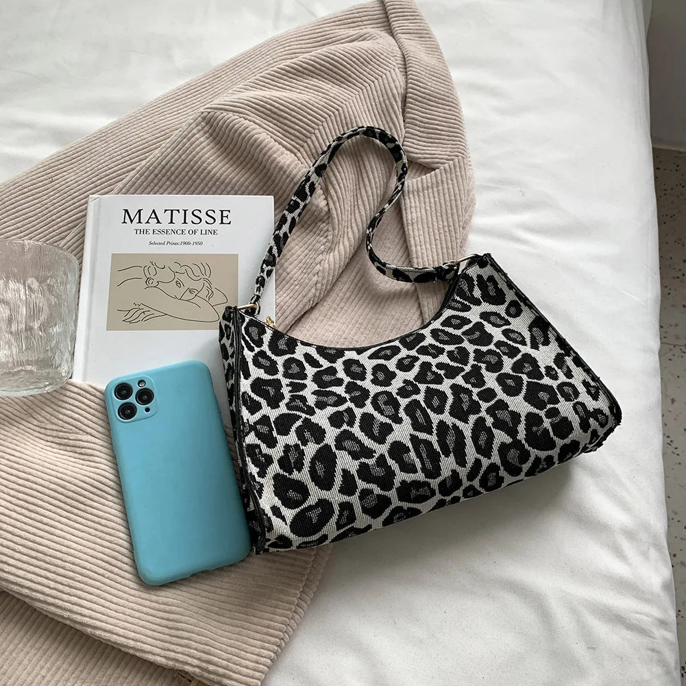 Leopard Print Underarm Bag Casual Shoulder Handbag