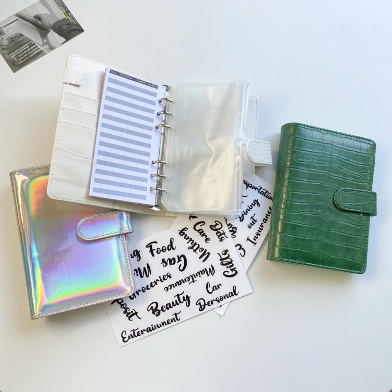 Budget Notebook and Cash Organizer Wallet A6 PU Long Purses