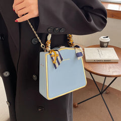Silk Scarf Handle Clutch for Women Evening Bag