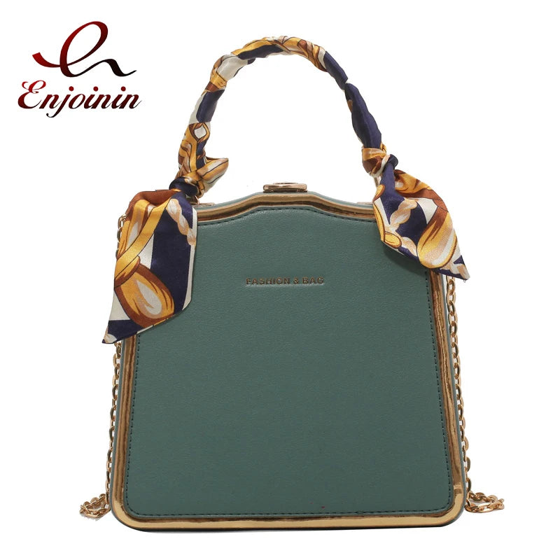 Silk Scarf Handle Clutch for Women Evening Bag