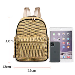 Braided Backpacks Solid Women's Backpack Travel Large Capacity