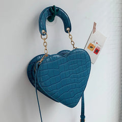 Heart Tote Bag for Women PU Leather Crossbody Bags