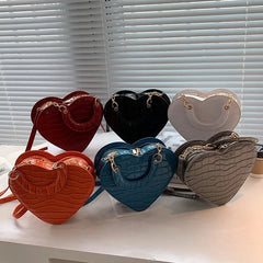 Heart Tote Bag for Women PU Leather Crossbody Bags