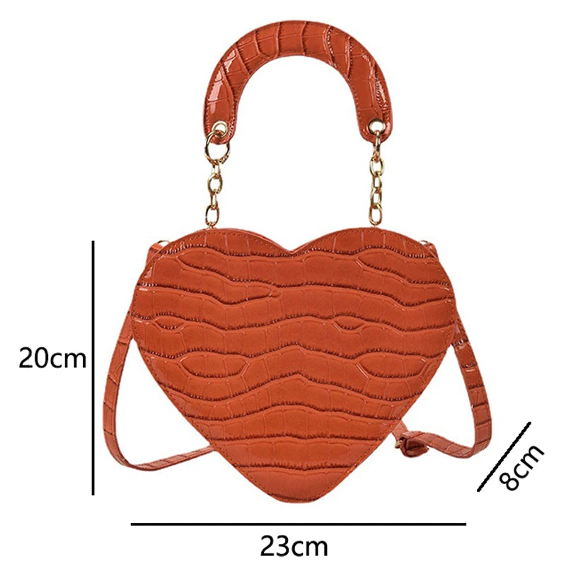 Heart Tote Bag for Women PU Leather Crossbody Bags