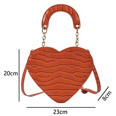 Heart Tote Bag for Women PU Leather Crossbody Bags