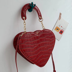 Heart Tote Bag for Women PU Leather Crossbody Bags
