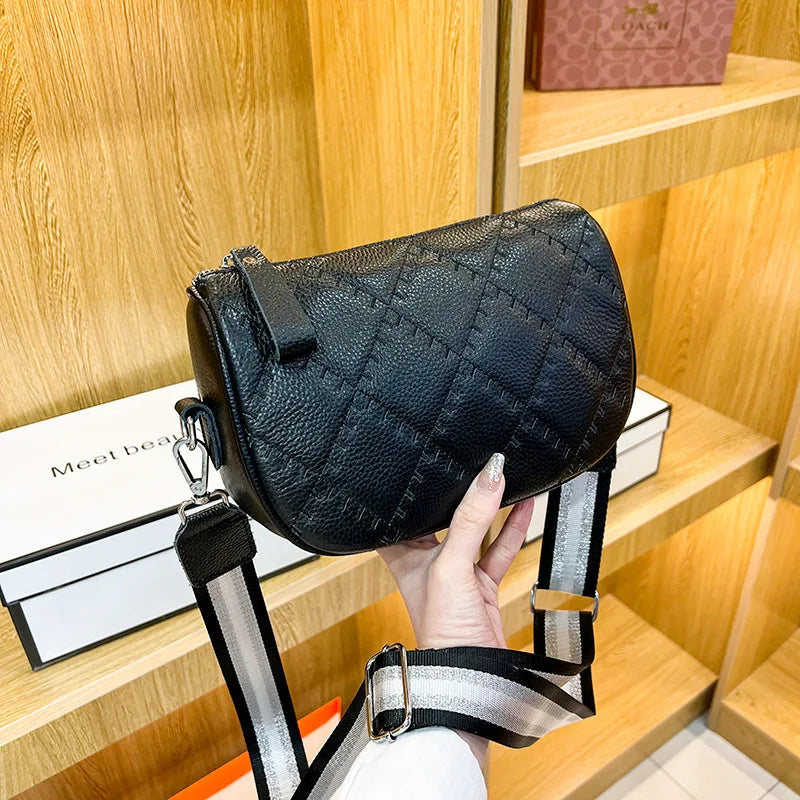 Vintage Leather Sling Handbag Women's Casual Messenger Shoulder Bag