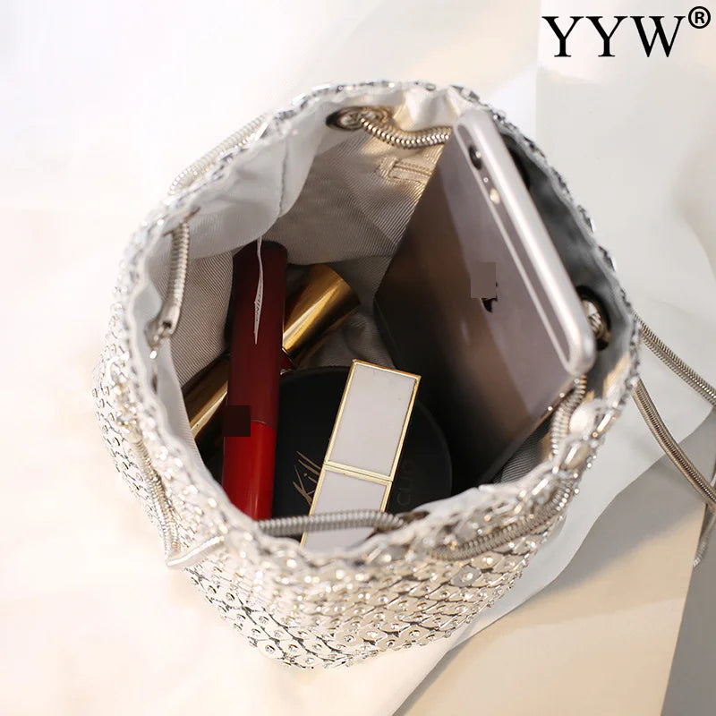 Blingbling Bucket Bag Women Clutch Handbag