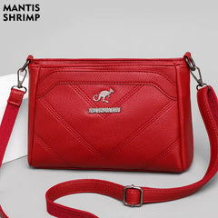 Women's PU Leather Messenger Bag Vintage Handbag Solid Shoulder Crossbody Pack