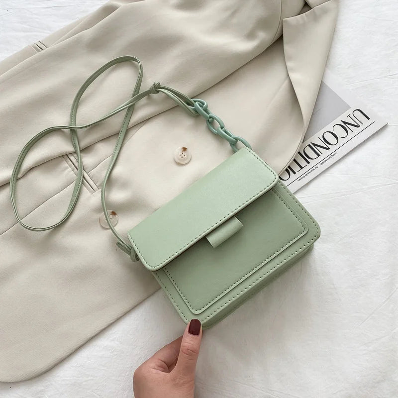 Lightweight PU Leather Crossbody Messenger Bag