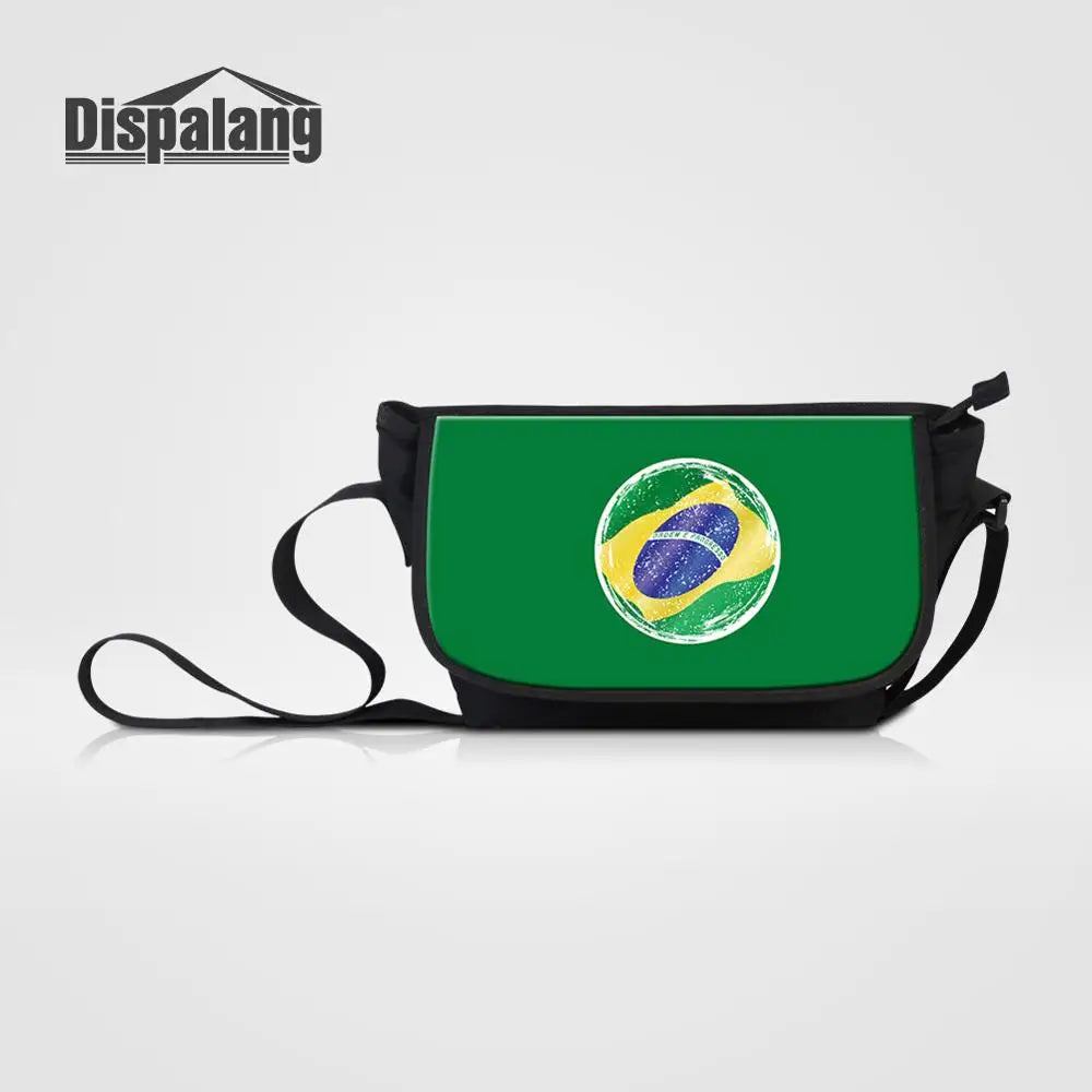 Brazil Soccer Print Women Messenger Bag Canvas Shoulder Handbag