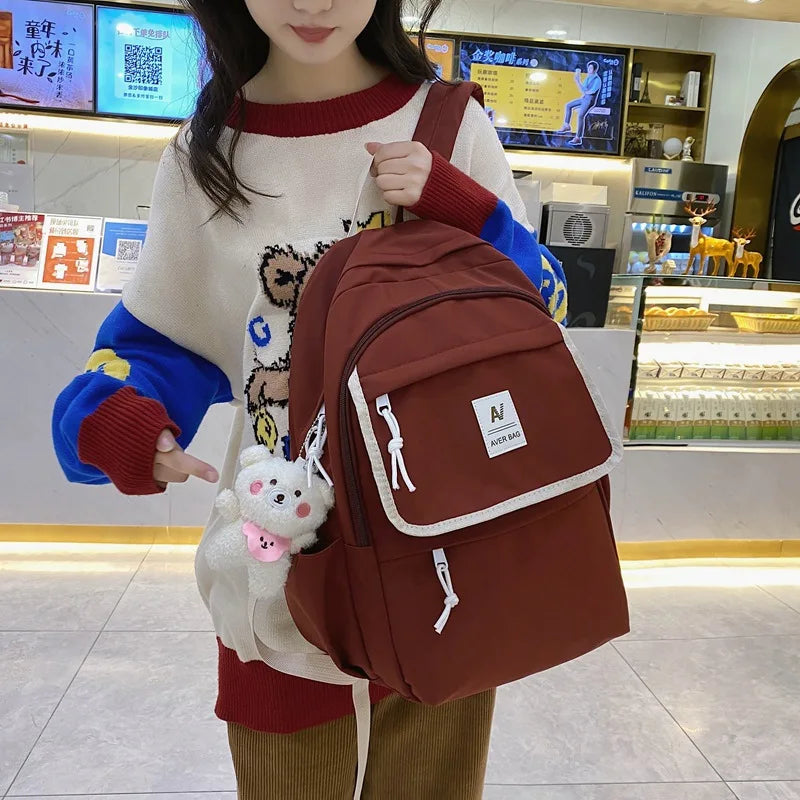 Breathable Backpack Women's Bag Large Capacity Schoolbag for Student