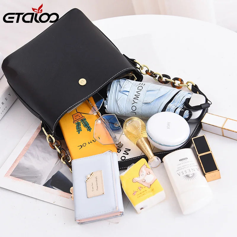 Chains Crossbody Bag Women Shoulder Bag Belt lock Handbag