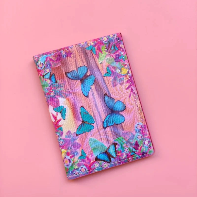 Butterfly Women Passport Cover Travel Passport Ticket Holder