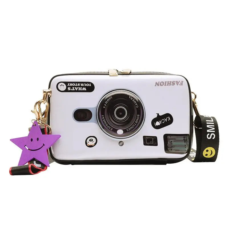 Camera Shape Print Shoulder Bag for Girls Ladies Clutch HandBags