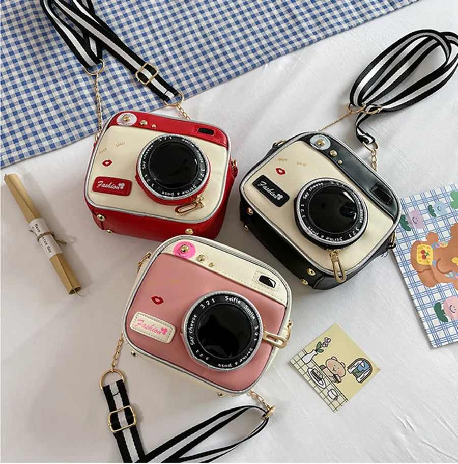 Camera Shape Shoulder Bag Handbag Messenger Cross Body Bag for Women Girls