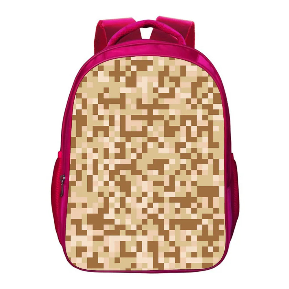 Camouflage Backpack School Bag Teens Storage Travel Children Rucksack 16 Inches