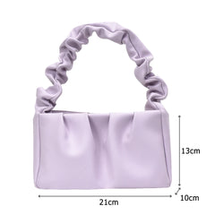 Retro PU Leather Ruffle Shopper Tote