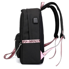 Letters Print School Bag Girl Student Backpack